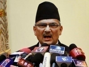 Prime Minister Baburam Bhattarai during a television address (Picture: krishnasenonline.org)